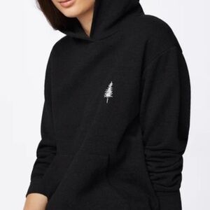 Tentree Black Hooded Pullover Tree Embroidery Golden Spruce Men’s M Women’s Lg